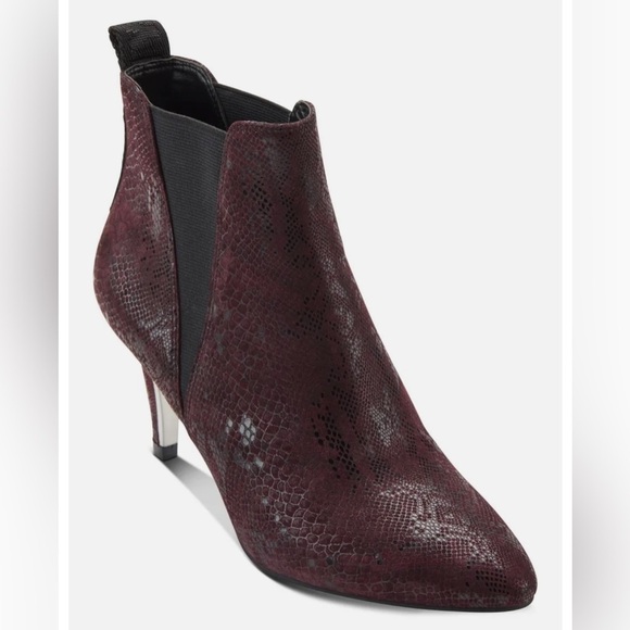DKNY Purple Pink Modern Snakeskin Booties size 6 Stiletto Heel Ankle Boots NEW - Picture 3 of 11
